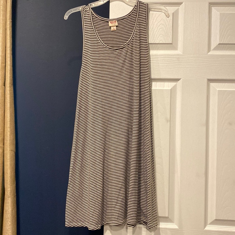 Black and white striped dress
